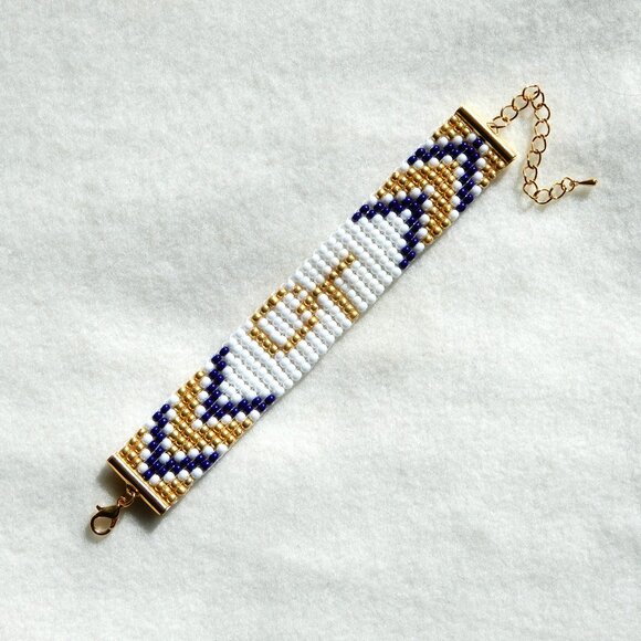 Georgia Tech bead bracelet, handmade, adjustable length, gameday - Picture 2 of 4